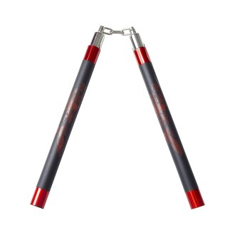 Deluxe Foam Speed Nunchucks With Chain - Black/Red - 11" - PRE O