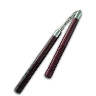 Deluxe Purple Heart Wooden Nunchucks With Chain - PRE ORDER