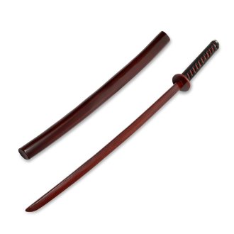Wooden Roped Bokken With Scabbard - Cherry Oak - PRE ORDER