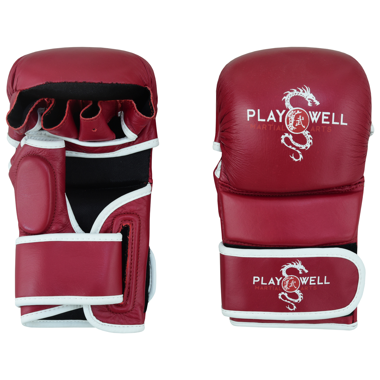 Playwell MMA \"Maroon Series\" 7oz Leather Sparring Gloves -