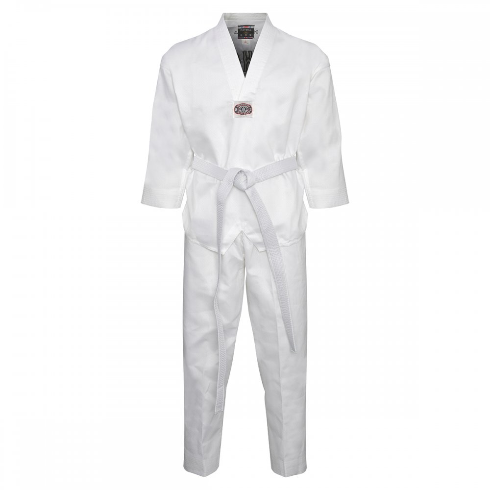 Korean Ultimate Taekwondo Uniform: White V-Neck - Clearance