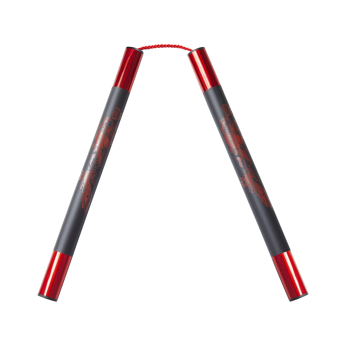 Deluxe Foam Speed Nunchucks With Cord - Black/Red - 11\"